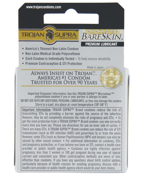 Trojan Supra Ultra-thin Polyurethane Condoms - Box Of 3 Eve's Body Shop Trojan Supra Ultra-thin Polyurethane Condoms - Box Of 3 Eve's Body Shop