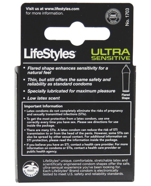 Lifestyles Ultra Sensitive - Box Of 3 Eve's Body Shop Lifestyles Ultra Sensitive - Box Of 3 Eve's Body Shop