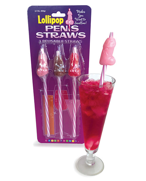 Lollipop Penis Straws Reusable 3 pack (DISCONTINUED) - Litin's