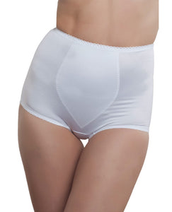Rago Shapewear Rear Shaper Panty Brief Light Shaping W-removable Contour Pads White Md