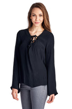 Marcelle Margaux Lace-Up Bell-Sleeve Top - WholesaleClothingDeals - 2