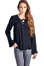 Marcelle Margaux Lace-Up Bell-Sleeve Top - WholesaleClothingDeals - 5