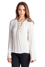 Marcelle Margaux Lace-Up Bell-Sleeve Top - WholesaleClothingDeals - 7