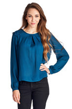 Christine V Lace-Accent Pleated Scoop Neck Top - WholesaleClothingDeals - 1