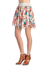 Urban Love Printed Floral Skirt with Elastic Lace Waistband - WholesaleClothingDeals - 2