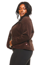 Women's Plus Size Pink Button Up Collar Blazer