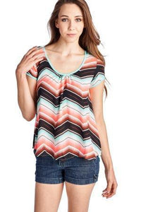 Urban Love Short Sleeve Shirred Front Top with Bow Back Detail - WholesaleClothingDeals - 8