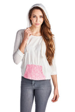 Urban Love Pullover Jersey Hoodie with Contrast Lace Pocket - WholesaleClothingDeals - 1