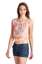 Urban Love Aztec Floral Embroidered Bell Sleeve Crop Top - WholesaleClothingDeals - 2