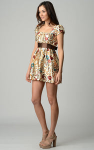Urban Love Short Sleeve Printed Square Neck Dress - WholesaleClothingDeals - 6