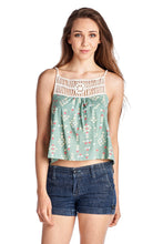 Urban Love Aztec Printed Jersey Crochet Tank - WholesaleClothingDeals - 1