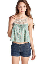 Urban Love Aztec Printed Jersey Crochet Tank - WholesaleClothingDeals - 5
