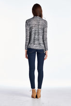 Christine V Long Sleeve Black & Grey Melange Knit Open Cardigan - WholesaleClothingDeals - 5