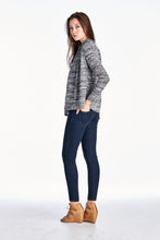 Christine V Long Sleeve Black & Grey Melange Knit Open Cardigan - WholesaleClothingDeals - 4