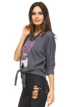 Derek Heart Front Tie Sweater - WholesaleClothingDeals - 2
