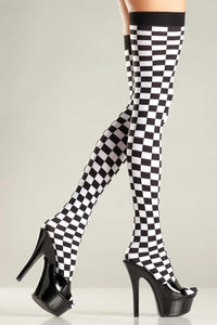 BW674 Thigh Highs Checkerboard