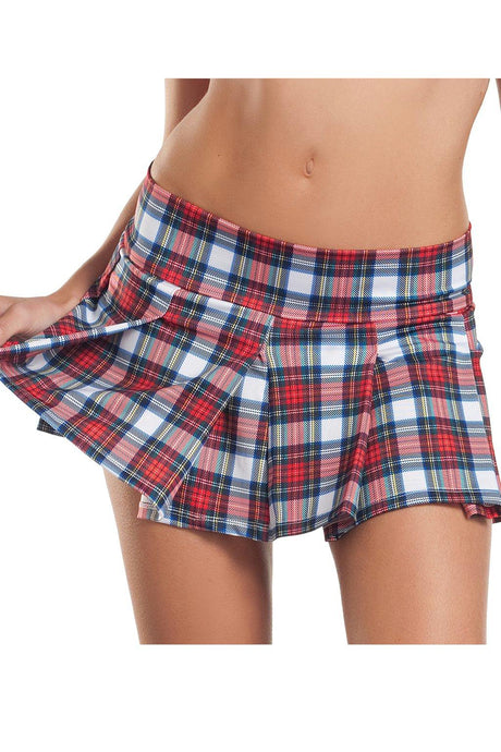 School Girls BW830WT White Plaid Skirt