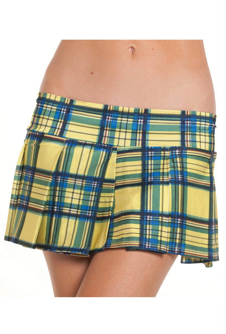 School Girls BW830YW Yellow Plaid Skirt