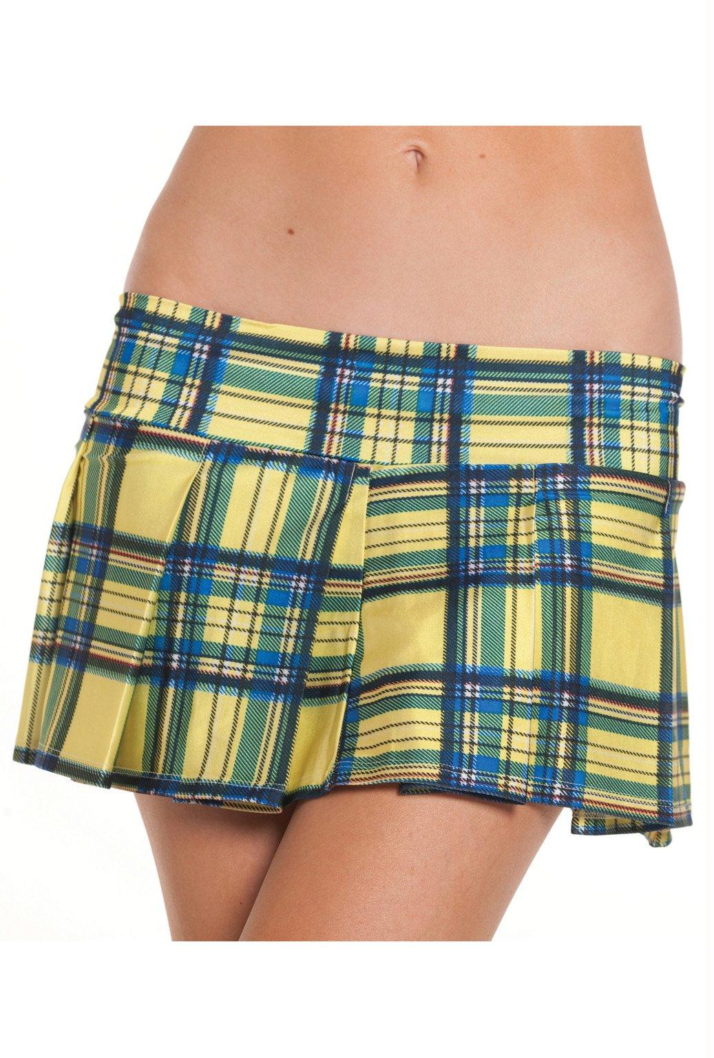 School Girls BW830YW Yellow Plaid Skirt