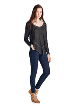 Urban Love Long Sleeve Hooded Vintage Wash Top - WholesaleClothingDeals - 3