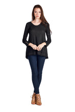 Urban Love Black Cuff-Accent Hi-Low Top - WholesaleClothingDeals - 2