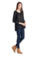 Urban Love Black Cuff-Accent Hi-Low Top - WholesaleClothingDeals - 3