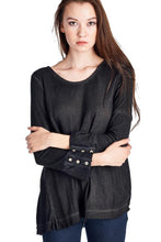Urban Love Black Cuff-Accent Hi-Low Top - WholesaleClothingDeals - 1