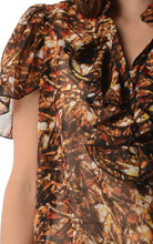 Christine V Printed Chiffon Smocked Waist Ruffle Top - WholesaleClothingDeals - 32
