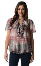 Christine V Printed Chiffon Smocked Waist Ruffle Top - WholesaleClothingDeals - 25
