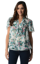 Christine V Printed Chiffon Smocked Waist Ruffle Top - WholesaleClothingDeals - 9
