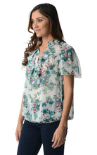 Christine V Printed Chiffon Smocked Waist Ruffle Top - WholesaleClothingDeals - 10
