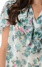 Christine V Printed Chiffon Smocked Waist Ruffle Top - WholesaleClothingDeals - 12