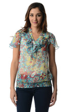 Christine V Printed Chiffon Smocked Waist Ruffle Top - WholesaleClothingDeals - 45