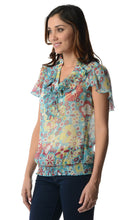 Christine V Printed Chiffon Smocked Waist Ruffle Top - WholesaleClothingDeals - 46