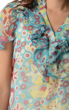 Christine V Printed Chiffon Smocked Waist Ruffle Top - WholesaleClothingDeals - 48