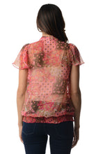 Christine V Printed Chiffon Smocked Waist Ruffle Top - WholesaleClothingDeals - 63