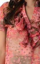 Christine V Printed Chiffon Smocked Waist Ruffle Top - WholesaleClothingDeals - 64