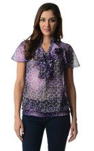 Christine V Printed Chiffon Smocked Waist Ruffle Top - WholesaleClothingDeals - 65