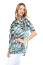 Christine V Printed Chiffon Smocked Waist Ruffle Top - WholesaleClothingDeals - 6