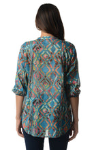 Christine V 3/4 Sleeve Printed Chiffon Button Top - WholesaleClothingDeals - 3