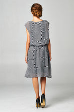 Christine V Printed Chiffon Blouson Dress with Neck Trim - WholesaleClothingDeals - 9