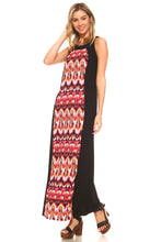 Women's Sleeveless Color Block Maxi Dress