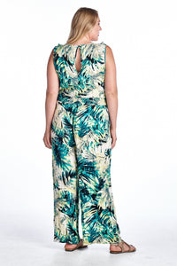 Marcelle Margaux Plus Tropical Print Sleeveless Jumpsuit - WholesaleClothingDeals - 4
