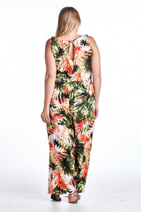 Marcelle Margaux Plus Tropical Print Sleeveless Jumpsuit - WholesaleClothingDeals - 8