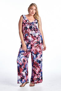 Marcelle Margaux Plus Tropical Print Sleeveless Jumpsuit - WholesaleClothingDeals - 11
