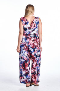 Marcelle Margaux Plus Tropical Print Sleeveless Jumpsuit - WholesaleClothingDeals - 13