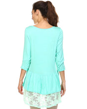 Urban Love 3/4 Sleeve Hi-Low Top with Lace Hem Detail - WholesaleClothingDeals - 3