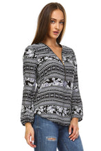 Marcelle Margaux Long Sleeve Printed Top with Front Zipper -  - 2