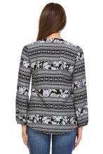 Marcelle Margaux Long Sleeve Printed Top with Front Zipper -  - 3