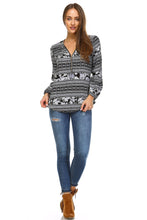 Marcelle Margaux Long Sleeve Printed Top with Front Zipper -  - 4